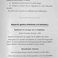 0015 - Page 13 - Analyses des principales publications. Cou / Appareil gastro-intestinal (et annexes)