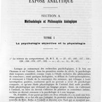 0015 - Page 17 - Exposé analytique. Section A. Méthodologie et philosophie biologique. Titre I. La psychologie objective et la physiologie