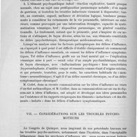 0080 - Page 82 - Travaux scientifiques. Chapitre III. Psychiatrie. VI. Les idées d'influence essentielles et symptomatiques / VII. Considérations sur les troubles psycho-moteurs