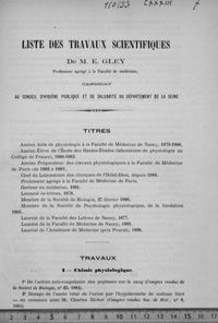 0001 - Page 1 - Titres / Travaux. I. Chimie physiologique