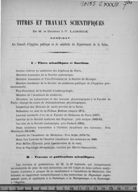 0001 - Page 1 - I. Titres scientifiques et fonctions / II. Travaux et publications scientifiques