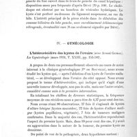0018 - Page 20 - Analyse des publications. III. Chirurgie abdominale / IV. Gynécologie