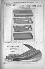 Boîte métallique pour cathéter du professeur Guyon. Galante Fils constructeurs - Revue des instrumen [...]