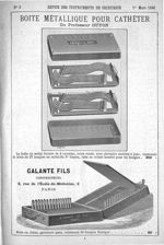 Boîte métallique pour cathéter du professeur Guyon. Galante Fils constructeurs - Revue des instrumen [...]