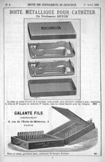 Boîte métallique pour cathéter du professeur Guyon. Galante Fils constructeurs - Revue des instrumen [...]