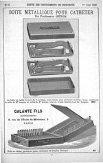 Boîte métallique pour cathéter du professeur Guyon. Galante Fils constructeurs - Revue des instrumen [...]