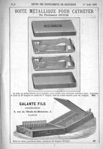 Boîte métallique pour cathéter du professeur Guyon. Galante Fils constructeurs - Revue des instrumen [...]