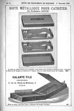 Boîte métallique pour cathéter du professeur Guyon. Galante Fils constructeurs - Revue des instrumen [...]