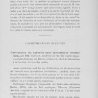 0310 - Page 309 - Séance du mercredi 4 août (après-midi). Troisième rapport. Les chorées chroniques, par M. Paul Sainton... / Communications diverses. Destruction du cervelet sans symptômes cérébelleux, par MM. Rousset..., et Giraud...