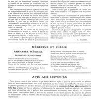 0015 - Page 1 - Libres propos. Après deux ans [A. Gilbert] / Médecine et poésie. Parnasse médicale. Paysage de l'Ile-de-France [Albert Terson] / Avis aux lecteurs