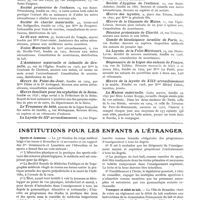 0069 - Page 55 - Oeuvres d'assistance et de protection des nourrissons et des enfants du premier âge (Paris et département de la Seine) / Institutions pour les enfants à l'étranger. Sports et Jeunesse / Transport et débit du lait / Faculté de pédologie (69, rue de la culture à Bruxelles)