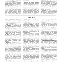 0081 - Page 67 - La vie médicale. Commission de dépopulation / Hôpitaux de Lyon / Inspection des Enfants assistés / Mariages / Nécrologie / Cours. Service de la clinique médicale de l'Hôtel-Dieu. - Professeur : M. Gilbert / Maladies du coeur et des vaisseaux. (Hôpital de la Pitié) / Histologie comparée / Conférences de pratique médico-chirurgicale (Hôpital, Saint-Philippe) / Conférences de syphiligraphie (Hôpital, Saint-Louis)