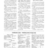0107 - Page 91 - Diététique. Menus schématiques (d'après Boas) / Formules thérapeutiques. Douleur sciatique [Huchard] / Asthme [Maragliano] / Gerçures [Brocq] / Potion purgative à la magnésie [Gobley] / Potion purgative anglaise / Potion purgative