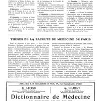 0176 - Page 154 - Mémento de la quinzaine / Thèses de la faculté de médecine de Paris
