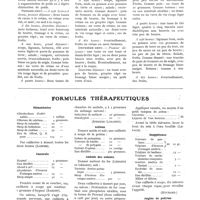 0311 - Page 271 - Diététique. Menus schématiques (d'après Curt Pariser) / Formules thérapeutiques. Hématémèse [Loeper] / Insomnie [Bardet] / Coqueluche [Remigio Lozanno] / Asthme / Anémie des enfants / Crevasses du sein [Lepage] / Inappétence [Huchard] / Angine de poitrine [Huchard]