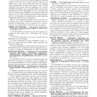0517 - Page 453 - Revue hebdomadaire de la presse française. Progrès médical. - Dyspnée asthmatique et opération de Freund (Hirtz et Braun, 25 janvier 1913) / Journal des praticiens. - Les ictères après anesthésie par le chloroforme et l'éther (N. Fiessinger, 25 janvier 1913) / Gazette des hôpitaux. - Oosporoses ou nocardoses cutanées. Synonymie : nocardoses, oosporoses, discomycoses, mycomycoses, microsiphonoses, actinomycoses, streptothricoses (Gougerot, 25 janvier 1913) / Gazette des hôpitaux. - Introduction à l'étude des ostéo-arthrites tuberculeuses (Ménard, 28 janvier 1913) / Gazette médicale de Nantes. - Sur un cas de cirrhose compliquée d'anémie pernicieuse (Babonneix et Tixier, 25 janvier 1913) / Clinique. - Les douloureux d'un seul coté (Sardou, 31 janvier 1913) / Echo médical du nord. - La recherche de l'Uroroséine (Leclercq et Revulder, 26 janvier 1913) / Bulletin médical. - Antisepsie rationnelle des plaies. Traitement curatif des dermomycoses par un procédé nouveau. Traitement des otites moyennes suppurées (Pech, 3 février 1913) / Presse médicale. - La strychnine à dose intensive. Méthode et indications (Hartenberg, 25 janvier 1913) / Semaine médicale. - Du développement de néoplasmes sous l'influence de l'industrie des couleurs synthétiques (Leuenherger, 15 janvier 1913)