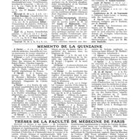 0530 - Page 468 - Cours. Service de la Clinique médicale de l'Hôtel-Dieu. - Professeur : M. Gilbert / Biologie générale / Oto-rhino-laryngologie (Hôpital Laennec) / Traitement de la syphilis « particulièrement chez les femmes en état de gestation. » / Institut de médecine légale (1, rue Cabanis). M. Laignel-Lavastine / Conférences de M. De Beurmann à l'Hôpital Saint-Louis / Mémento de la quinzaine / Thèses de la faculté de médecine de Paris