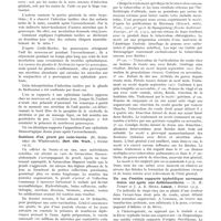0565 - Page 497 - Revue de quinzaine de la presse étrangère. Ophtalmie blennorragique tardive. (C. Crédé-Herder, Munch. Mediz. Woch., 7 janvier 1913) / Guérison d'un prurit par auto-vaccin. (H. Schischlo, Berl. klin. Woch., 3 février 1913) / Essai de traitement de la tuberculose osseuse par le mesbé. (Butzengeiger, Muench. mediz. Woch., 21 janvier 1913) / Un cas d'ostéite suppurée typhoïdique survenant treize ans après une dothiénenthérie. - (A. H. Tubby et J. A. B. Hicks, Lancet, 1 février 1913)