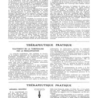 0698 - Page 616 - Thérapeutique du Goménol. Dermatoses / Thérapeutique pratique. Traitement de la tuberculose par la recalcification [Dr Munici] / Appareil nouveau
