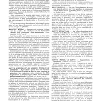 0727 - Page 639 - Revue hebdomadaire de la presse française. Presse médicale. - Les injections sous-cutanées d'urothropine dans le traitement de la fièvre typhoïde (Triboulet et F. Lévy, 22 février 1913) / Mouvement médical. - Les moyens propres à réparer les pertes de substance de la dure-mère (Étude des plastiques dure-mériennes) (Desmarest, février 1913) / Gazette hebdomadaire des sciences médicales de Bordeaux. - Spirochètes pâles dans les viscères d'un nouveau-né dont la mère a reçu pendant la gestation une injection intra-veineuse de 606. Septicémie à streptocoques chez un nourrisson hérédo-syphilitique (Dupérié, 23 février 1913) / Journal des praticiens. - A propos des avortements criminels (Boissard, 22 février 1913) / Bulletin médical. - Un cas d'épanchement de sang pur dans la plèvre survenu pendant la convalescence d'une fièvre typhoïde (Apert et Rouillard, 22 février 1913) / Gazette des Hôpitaux. - Le bilan alcoolique d'un canton de la Manche (P. Ménard, 27 février 1913) / Gazette médicale de Nantes. - Appendicite et morphine (Thomas, 22 février 1913) / Clinique. - Un cas de fractures spontanées multiples à forme spéciale (Maladie de Lobstein) (Plissen, 28 février 1913)