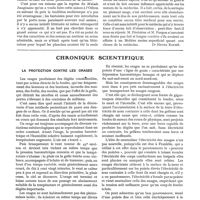0843 - Page 741 - Chronique médico-littéraire. Le malade imaginaire [Dr Henri Roché] / Chronique scientifique. La protection contre les orages