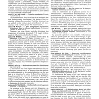 0863 - Page 759 - Revue hebdomadaire de la presse française. Lyon médical. - Existe-t-il, à proprement parler, des images motrices d'articulation ? (Froment et Monod, 9 mars 1913) / Gazette des hôpitaux. - La rachi-anesthésie (Gorse, 15 mars 1913) / Bulletin médical. - Des symptômes d'occlusion intestinale dans la colique néphrétique (Professeur Quénu, 8 mars 1913) / Bulletin médical. - Le syndrome malin dans la scarlatine (Professeur Hutinel, 12 mars 1913) / Progrès médical. - Les oedèmes chez les diabétiques (15 mars 1913) / Journal des praticiens. - Epilepsie fruste fugueuse (Claude, 15 mars 1913) / Clinique. - Deux modes d'emploi de l'eau dans le traitement des phlébites aiguës (Joly, 14 mars 1913) / Province médicale. - Sur la nature de la botryomycose (Etienne, 15 mars 1913) / Lyon médical. - Rôle des lésions intestinales dans le pronostic opératoire des annexites tuberculeuses (lésions du grêle surtout) (Desgouttes et Olivier, 16 mars 1913) / Écho médical du Nord. - Quelques considérations sur l'emploi de l'Emétique (Galand, 9 mars 1913) / Revue médicale de l'Est. - La déclaration de la cause des décès est contraire à la loi du secret professionnel (Perrin, 15 février 1913) / Presse médicale. - L'héliothérapie dans les affections non tuberculeuses (Jaubert, 19 mars 1913)