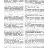 0931 - Page 821 - Revue de quinzaine de la presse étrangère. Traitement chirurgical des cirrhoses du foie. (Julliard, Revue médic. de la Suisse romande, 20 février 1913) / La fixation du complément dans la gonococcie (études clinique). (H. L. Rochwood, The Lancet, n° 1, 1913) / Transmission au singe du virus de la poliomyélite (cas anglais). (J. Mc Intvosh et H. Turnbull, The Lancet, 22 février 1913) / Péritonite purulente généralisée causée par un taenia (W. Danielsen, Muench. mediz. Wochenschrit, 25 février 1913) / Un cas de sclérodermie diffuse (Cassirer, Soc. berlinoise de psychiatrie de maladies nerveuses, Séance du 13 janvier 1913 dans Berl. kl. Woch., n° 10, p. 490, 1913) / La sérothérapie antitétanique préventive (Koll et Laubenheimer, Muench. mediz. Wochensch., 4 mars 1913)