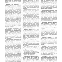 1161 - Page 1027 - La vie médicale. Congrès de l'alliance d'hygiène sociale / Médailles des épidémies / IXe Congrès international des physiologistes / Congrès d'hydrologie de Madrid / Mairie de Signes (Var) / La désinfection dans les crèches / Nouveau Journal / Nouvelle mission médicale française dans les Balkans / Déclaration obligatoire des maladies vénériennes à New-York / Dentiste-adjoint des hôpitaux / Assistance médicale / Mariages / Nécrologie