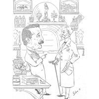 1191 - Page 1049 - La médecine humoristique. Le Professeur Widal. Dessin original, par Gilb