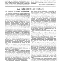 1320 - Page 1164 - Variétés. Manoeuvres du service de santé du XIVe corps d'armée (du 23 au 25 avril 1913) [Drs L. Thyss ; Gérard Monod] / La médecine au palais. Une question du secret professionnel [Adrien Peytel]