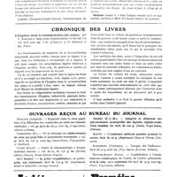 0096 - Page 69 - Nouvelles. Citations à l'ordre de l'armée / Chronique des livres. L'hygiène dans la reconstruction des usines, par L. Bargeron... (Librairie J.-B. Baillière et fils, Paris) / Ouvrages reçus au bureau du journal