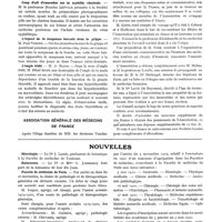 0301 - Page 259 - Revue des sociétés. Société de médecine de Paris. Séance du 25 octobre 1919 / Association générale des médecins de France / Nouvelles. Nécrologie / Naissances / Faculté de médecine de Paris / Examens des candidats aux concours d'agrégation / Concours d'agrégation des Facultés de médecine