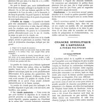 0216 - Page 174 - L'administration de la viande au nourrisson sain et au nourrisson malade, par le Dr Georges Schreiber. II. La viande chez le nourrisson malade / Chancre syphilitique de l'amygdale à forme polypoïde, par le Dr Georges Portmann