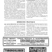 0380 - Page 233 - Chronique des livres. Les blessures du foie et des voies biliaires, par le Dr P. Soubeyran... (Librairie Alcan, Paris) [Albert Mouchet] / La colloidothérapie, par le Dr J. Laumonier... (Félix Alcan, éditeur, à Paris) / Médecine pratique. Une active médication anti-infectieuse