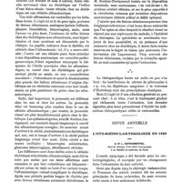 0200 - Page 176 - Des complications rétiniennes du diabète sucré, par le Dr Ch. Coutela / Revue annuelle. L'oto-rhino-laryngologie en 1920, par le Dr L. Dufourmentel