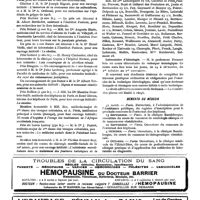 0124 - Page 491 - Nouvelles. Prix de l'Académie des sciences / Inspection médicale des écoles de la banlieue parisienne / Laboratoire d'histologie / Mémento du médecin