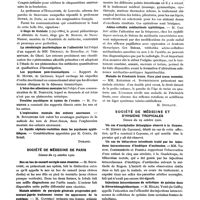 0419 - Page 687 - Revue des sociétés. Société de médecine mentale de Belgique. Congrès jubilaire, 1920 / Société de médecine de Paris. Séance du 23 octobre 1920 / Société de médecine et d'hygiène tropicales. Séance du 29 octobre 1920