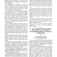0063 - Page 59 - Travail du laboratoire du Pr Besredka, Institut Pasteur, Paris. La valeur de la réaction de fixation dans le diagnostic de la tuberculose pulmonaire du vieillard, par G. Ichok / Le traitement intrarachidien de la syphilis nerveuse rachisérumsalvarsanothérapie, par le Dr Demètre Em. Paulian