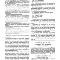 0301 - Page 301 - Tuberculoses pulmonaires et ganglionnaires chroniques traitées par les injections intraveineuses de sulfates de terres cériques, par le Dr Amaudrut. II. Tuberculoses pulmonaires / Sociétés savantes. Académie des sciences. Séance du 29 mars 1921 / Académie de médecine. Séance du 22 mars 1921