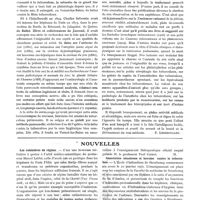 0031 - Page 16 - Nécrologie. Charles Sabourin (1849-1920) [P. Lereboullet] / Nouvelles. Les cuisinières de régime / Association alsacienne et lorraine contre la tuberculose / Clinique médicale des enfants (Hôpital des Enfants-Malades)