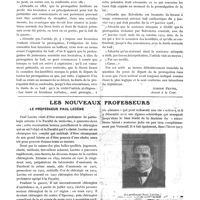 0049 - Page 27 - Intérêts professionnels. Les loyers des médecins / Les nouveaux professeurs. Le Professeur Paul Lecène