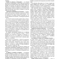 0095 - Page 55 - Nouvelles. Legs à l'Académie de médecine / Faculté de médecine de Montpellier / Laboratoire opothérapique de la boucherie / IIe Congrès international d'histoire de la médecine / Le jubilé de l'Académie de Belgique / Service de santé / École d'application du Service de santé / Syndicat des médecins de Marseille / Les médecins et l'impôt sur les bénéfices de guerre / Société anatomo-clinique de Bordeaux / Association des anciens médecins des corps combattants