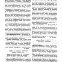 0137 - Page 80 - Revue des sociétés. Société de thérapeutique. Séance du 12 janvier 1921 / Société de médecine de Paris. Séance du 14 janvier 1921 / Société de médecine et d'hygiène tropicale