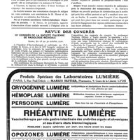 0139 - Page 81 - Revue des sociétés. Société de médecine et d'hygiène tropicale / Revue des congrès. IIIe congrès de la société italienne de radiologie médicale. Rome, du 28 au 30 octobre 1920