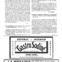 0141 - Page 82 - Revue des revues. L'image radiologique de l'aorte (Delherm et Thoyer-Roat, Journ. d'électrol. et de radiol., t. IV, n° 3) / Les suppurations de la parotide (Dr Vernieuwe, Revue de laryngologie, n° 21, 15 nov. 1919) [J. Tarneaud] / L'emploi de l'ampoule Coolidge en radiothérapie (Béclère et Solomon, Journ. de radiol. et d'électrol., 1920, n° 9)