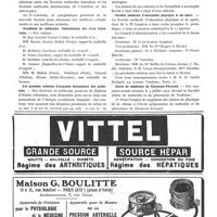 0193 - Page 112 - Nouvelles. Union des médecins arméniens à Paris / Académie de médecine. Commission des eaux minérales / Les grandes colonies françaises demandent des médecins / Société médicale d'éducation physique et de sport / Ecole de médecine de Clermont-Ferrand