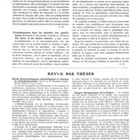 0399 - Page 222 - Revue des revues. L'hyperthymie aiguë délirante (R. Benon, Rev. de méd., 1920, n° 5) / L'arsphénamine dans les maladies non syphilitiques (Mathiew-A. Reasoner et Henry-J. Nichols, The Journ. of the Americ. Associat., 4 sept. 1920) / Revue des thèses. Étude pharmacologique, physiologique et clinique de l'allythéobromine, par M. le Dr Richard Saint-Yves (Thèse de Lyon, 1920) / Usages thérapeutique de la Teskra
