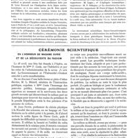 0547 - Page 309 - Le mouvement médical. Le mouvement médical au grand-duché du Luxembourg, par le Dr Praum / Cérémonie scientifique. En l'honneur de Madame Curie et de la découverte du radium