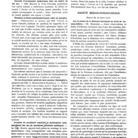 0595 - Page 336 - Revue des sociétés. Société clinique de médecine mentale. Séance du 21 mars 1921 / Séance du 18 avril 1921 / Société médico-psychologique. Séance du 29 mars 1921