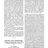 0107 - Page 99 - Deux cas de méningite cérébro-spinale épidémique chez l'adulte, par le Dr René Le Dentu / Délire aigu rabiforme. Première manifestation d'une fièvre typhoïde rapidement mortelle, par le Dr P. Remlinger / Observation